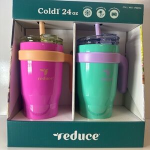 Reduce 24oz Insulated Tumblers Pink and Green